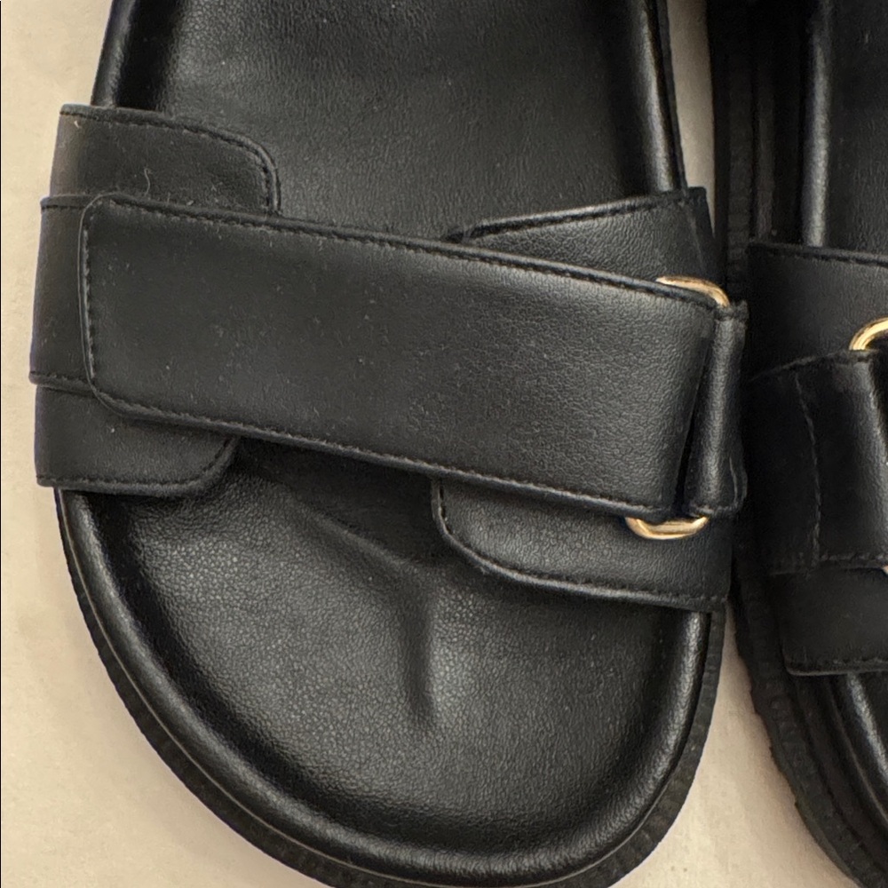 Like new! Maeve for Anthropologie Black Double Strap Sandals, sz 8 - Picture 3 of 15
